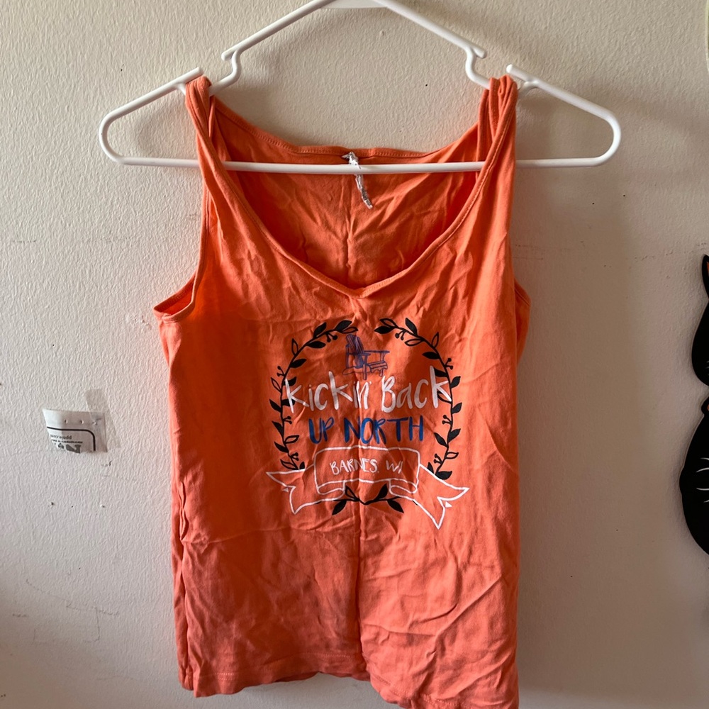 Women's Orange Sleeveless Top